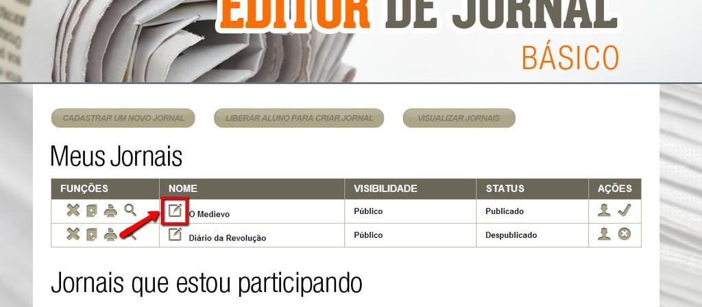 19 Tutorial: Ferramentas do Clickideia Editor de Jornal - Básico Edite o nome do jornal.