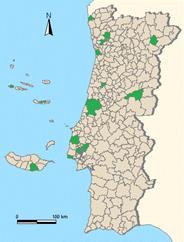 (1), Póvoa de Varzim (1), Ribeira Grande (1), Santo Tirso (1), Vila Nova de Gaia (1), Vila Franca e Xira (1), Loures (1), Torres