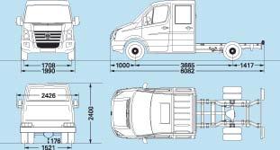 Crafter 50 Chassis cabina dupla com distância entre eixos média Crafter 50 Chassis cabina dupla com distância entre eixos longa