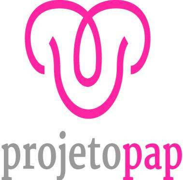 Entre os rascunhos, o logotipo escolhido foi uma das alternativas que misturavam o símbolo da campanha de combate ao câncer do colo do útero e mama com a imagem do útero.