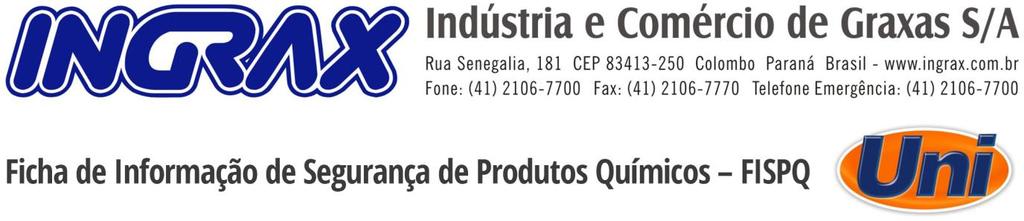 1. IDENTIFICAÇÃO DO PRODUTO E DA EMPRESA Nome da substância ou mistura (nome comercial): UNIX MARTELETE Código Interno de Identificação do Produto: TAB 068 Principais Usos Recomendados Óleo