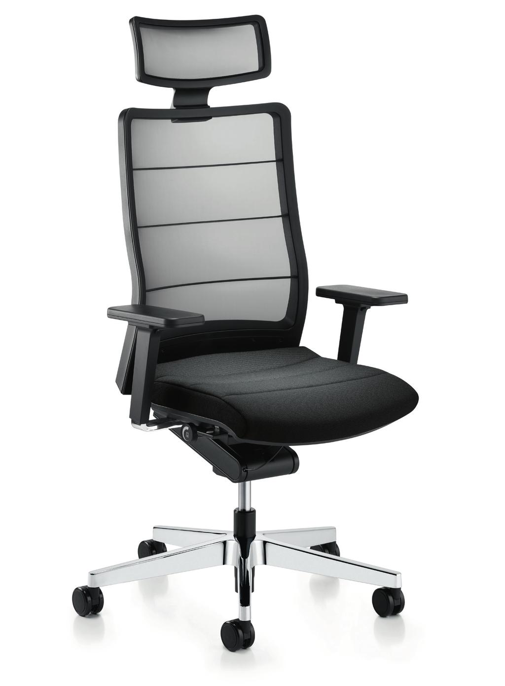 A cadeira apresenta também o mecanismo sincronizado Body-Float, exclusivo da Interstuhl, que