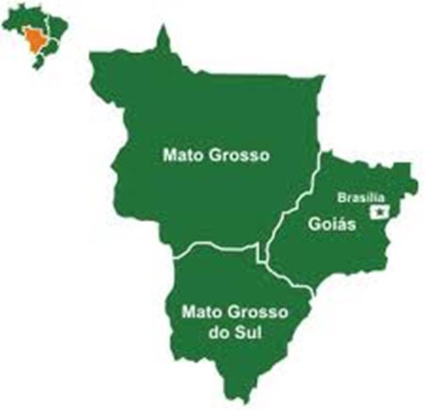 Região Centro-Oeste O Centro-Oeste é composto por quatro unidades da federação sendo três estados Mato Grosso, Mato Grosso do Sul e Goiás e o Distrito Federal, onde se localiza a capital do Brasil