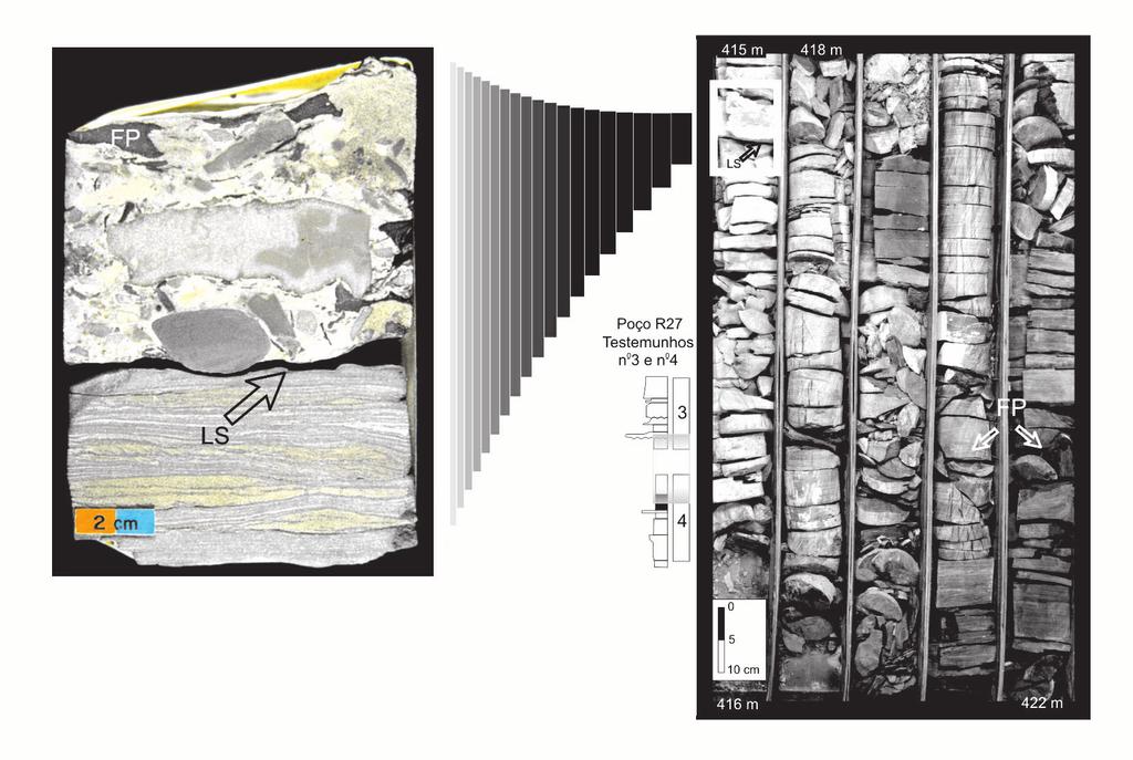 Figura 16 Testemunhos 3 e 4 do poço R27 (vide fig. 11).