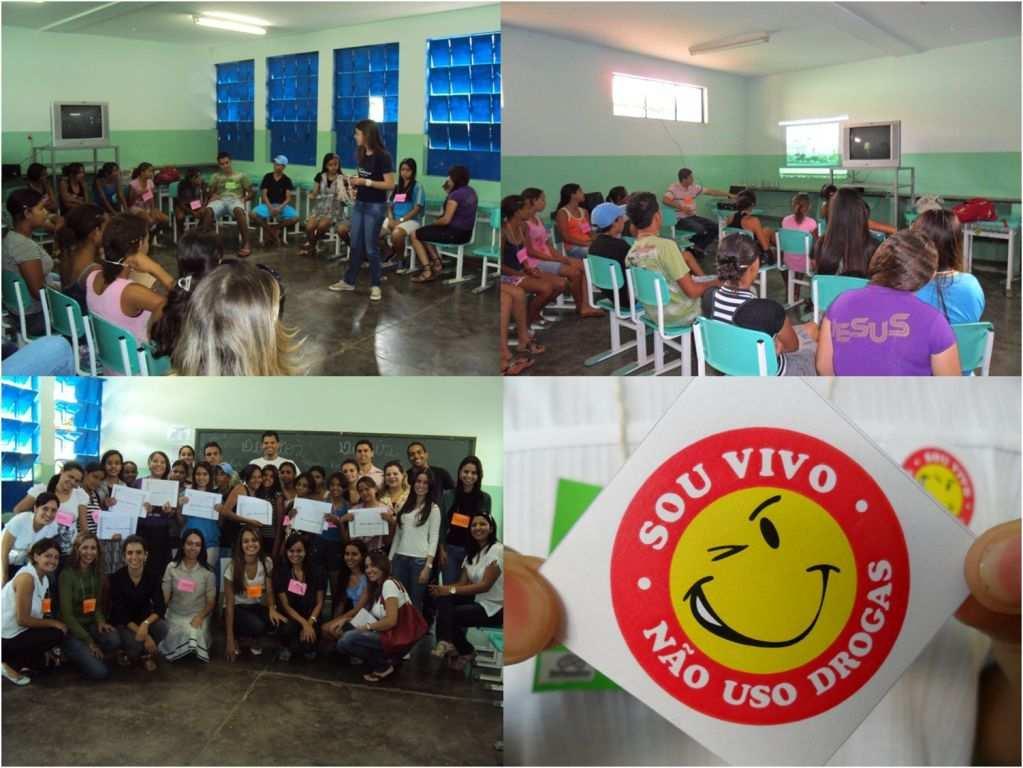 Imagem 1: Algumas oficinas realizadas durante a realização do Projeto Adolescer com Saúde na Escola. Fonte: Acervo do Projeto PET-Saúde Independência I e III.