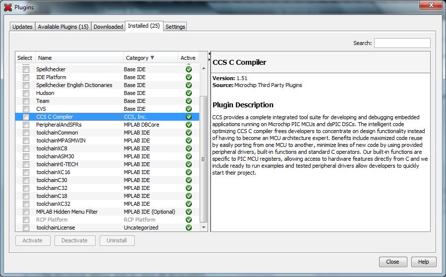 com/pagehandler/en-us/family/mplabx/ Após a instalação do MPLAB X e do compilador CCS, módulos PCM, PCH, PCWH ou PCWHD, também será necessário baixar um software plugin (MPLAB-X IDE