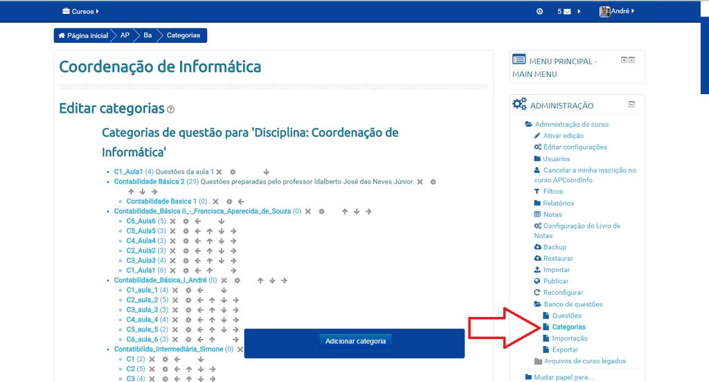 1 Entre na Sala de Elaboração de Avaliação (SEA) da disciplina correspondente às categorias que serão incluídas/editadas. 1.