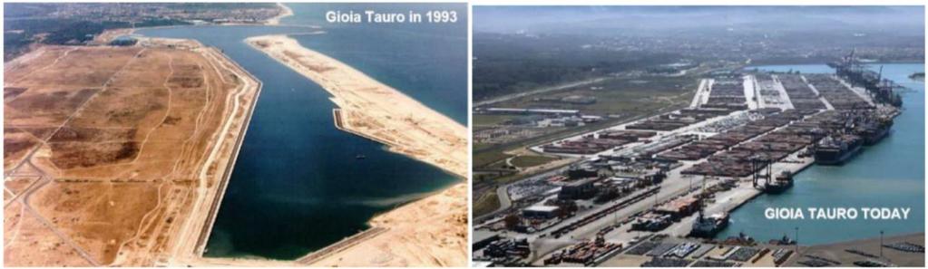 Figura 8 - Visão histórica do território do porto de Gioia Tauro (Centre for Industrial Studies of Milan, 2012, p.