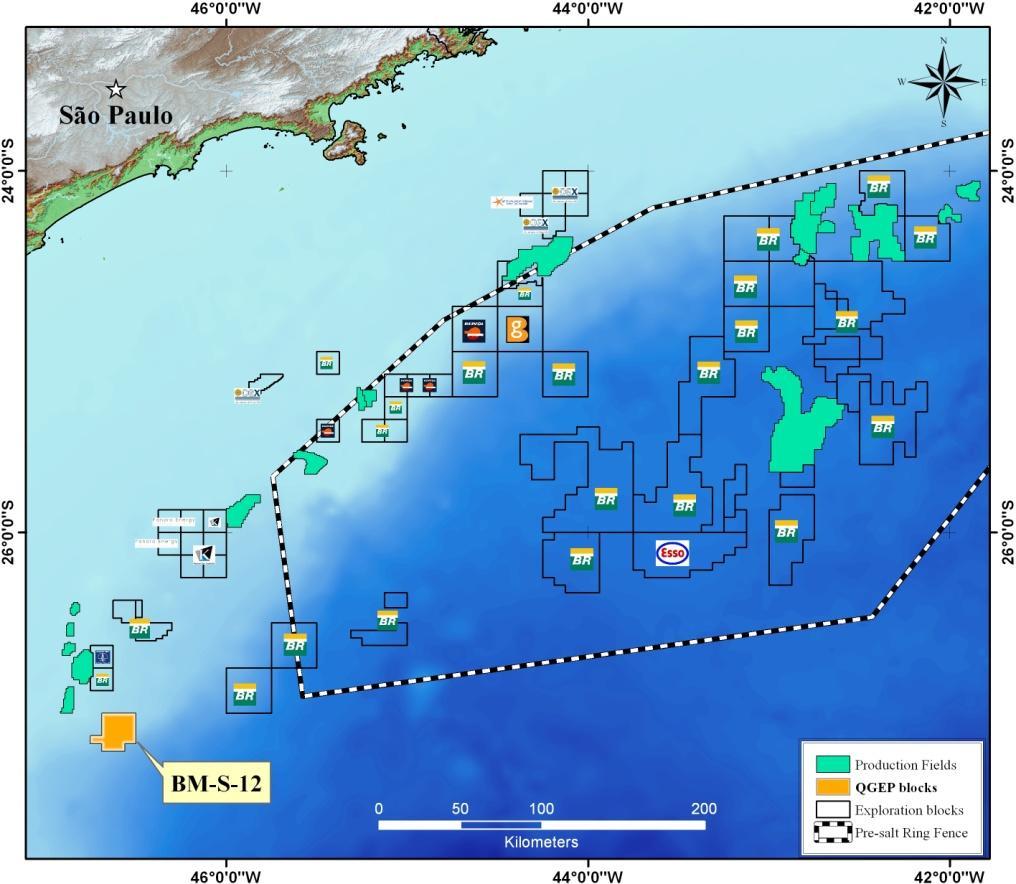 Prospectos de baixo risco e grandes volumes potenciais Bacia de Santos: BM-S -12