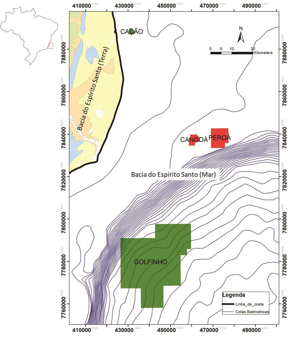 7 3. LOCALIZAÇÃO DA ÁREA DE ESTUDO A área de estudo abrange a porção centro-norte da Bacia do Espírito Santo, a qual se localiza na margem sudeste do território brasileiro (Figura 1).