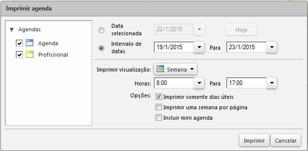 A caixa de diálogo de impressão aparece e a visualização da Agenda a ser impressa é exibida. Gerenciando suas tarefas Você pode controlar a execução de suas atividades acessando a guia Tarefas.