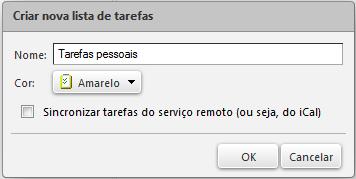 Coloque o nome da lista, escolha a cor e clique em OK.