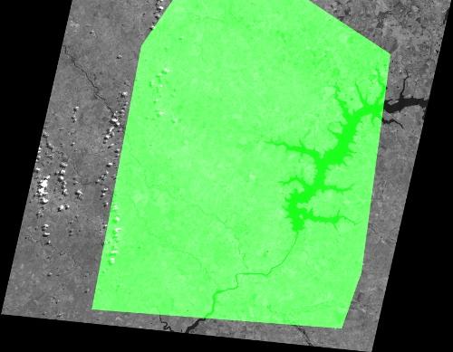 Sistema de Correção de imagens nível 2 Resultado de correção CBERS-2B Parâmetros: 50 pixels de erro máximo,