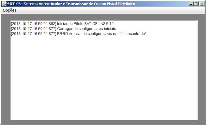 P á g i n a 62 12. Mensagens de Erro e Outras Mensagens A. ERRO:Arquivo de configuracoes nao foi encontrado!