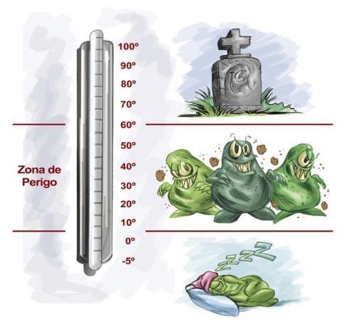 Temperatura e Tempo O binômio tempo e temperatura é importante para prevenir contaminação dos alimentos.