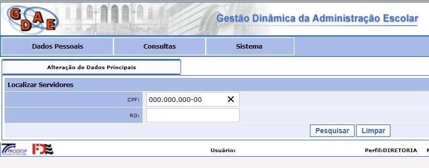 EM Dados Pessoais E EM SEGUIDA EM Alteração Dados Principais E SEGUIR OS