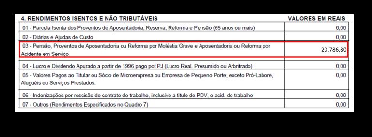 comprovante de rendimentos pagos.