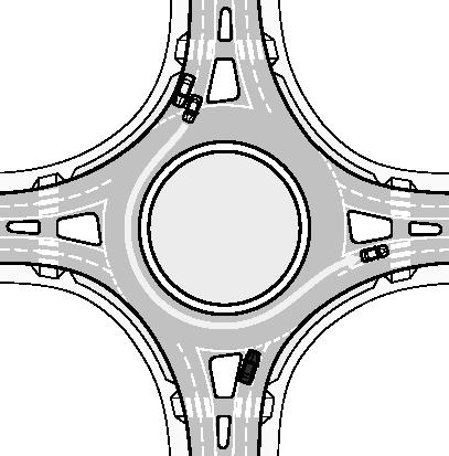 Figura 2.8 - Intersecção com rotunda. [USDT,2000] Figura 2.9 Rotunda Centro-Sul (Almada).