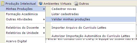 Validação de Produções 1. Acesse o Portal do Docente 2.