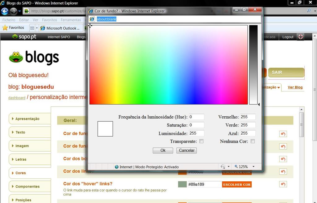 Acesso ao código de cores: O código RGB (vermelho, verde e azul) permitir-lhe-á repetir tons (será