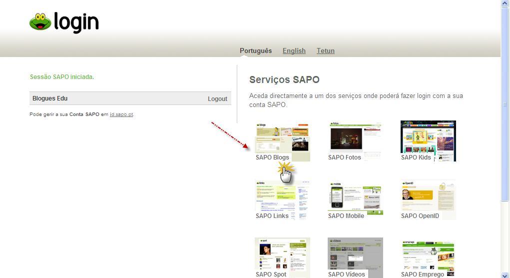 Ao fazer o login no Sapo em https://login.sapo.