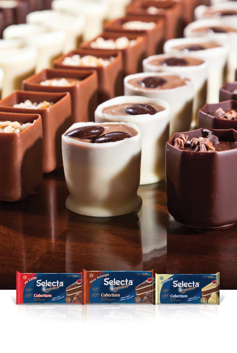 Chocolates em Pó Chocolates em pó 33% e 50%: Produzidos a partir de cacau alcalino, absorvem líquidos mais rapidamente que o pó de cacau natural.