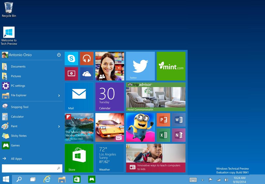 SISTEMA OPERACIONAL Windows Desenvolvido pela empresa Microsoft; A versão mais atual deste Sistema Operacional é o Windows 10 (lançado no ano de 2014); É