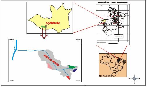 Figura 1 Carta de localização e imagem de satélite da área da erosão METODOLOGIA A análise química do solo na voçoroca do bairro Jacu foi executada seguindo os