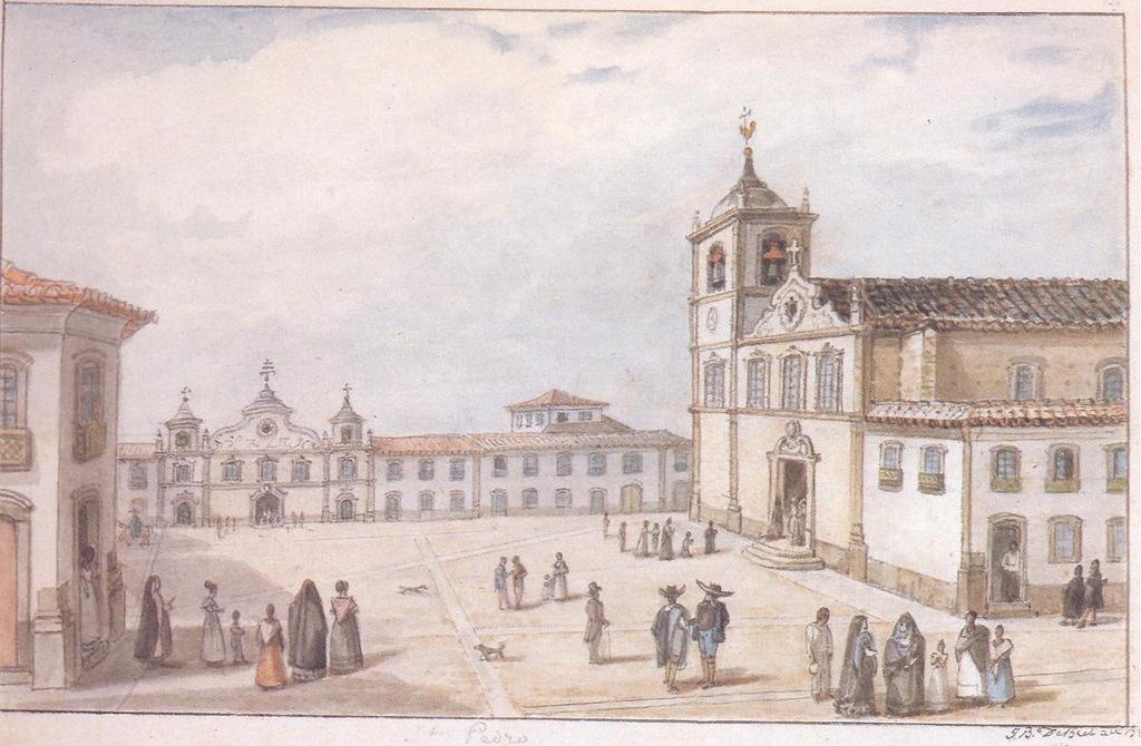 Praça da Sé com igreja matriz à direita e igreja de São