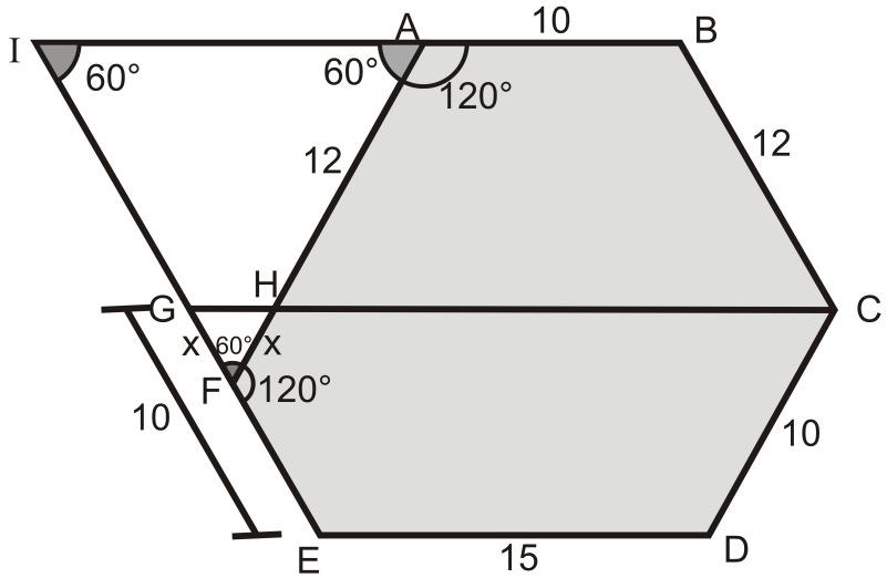 Desmembrando a figura acima: Como o triângulo AFE é isósceles, 180 x AFˆE AÊF = (I). No triângulo AFC, considerando a soma dos ângulos internos, chega-se a AFˆC =1 80 (x + 30 ) = 150 x. (II).