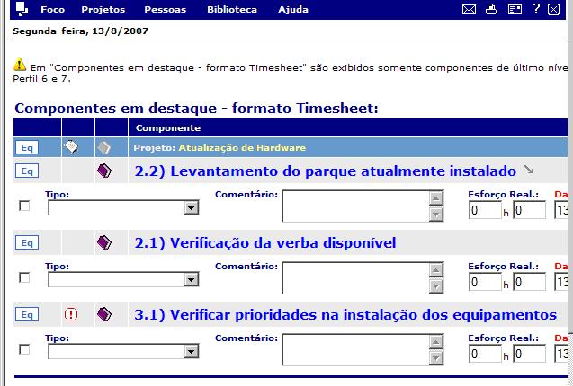 Ainda na página de FOCO, cada pessoa pode registrar ocorrências nas