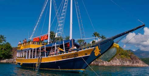 Dia 2 - Paraty Circuito Rio de Janeiro (Paraty / Rio de Janeiro / Búzios) Tour regular ou privado em embarcação.