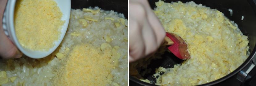 Nessa hora é importante deixar o arroz bem cremoso, pois em seguida você irá