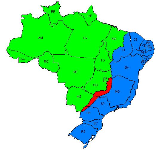 Evolução das áreas de risco para febre Amarela Brasil, 1997-2003 2003 2001