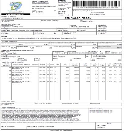 PRODUTOS Exemplos: SPED Fiscal Leiaute BLOCO C