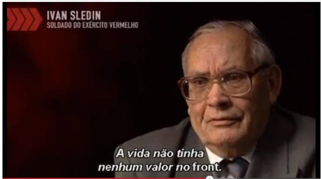 120 Figura 10 - Ivan Sledin Pelo o que expõe o documentário e a realidade a qual tenta transmitir ao espectador, observa-se que as dificuldades criadas na cidade de Stalingrado foram terríveis aos