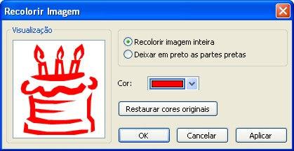 Formatando Imagens Colorindo Imagens Para modificar o tamanho ou outros formatos do quadro de imagem, clique duas vezes sobre a borda pontilhada do quadro de imagem