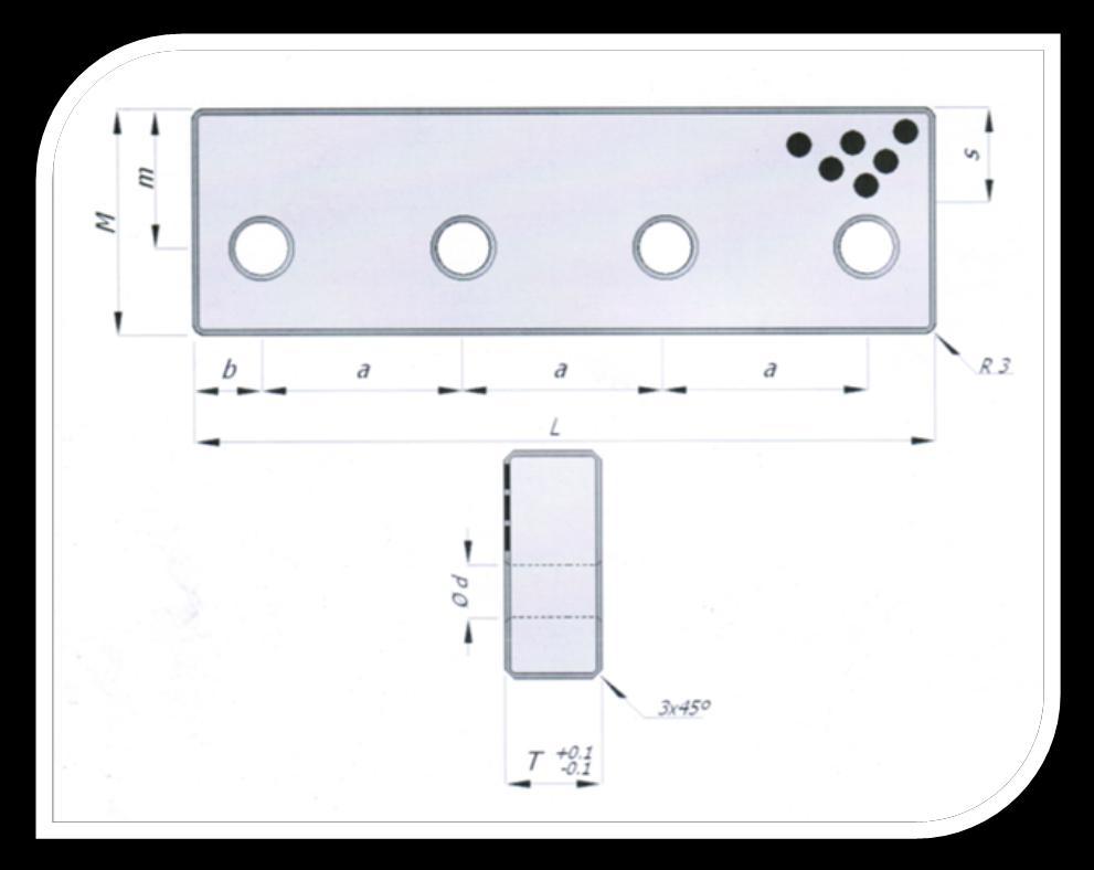 TAMPA DE GUIA LTGB Bronze com lubrificante sólido LTGBA Aço (55/57 HRC) com lubrificante sólido MODELO M L T a m Ød S Furos para Fixação LTGB 70160 LTGBA 70160 160 110 25 2 LTGB 70200 LTGBA 70200 70