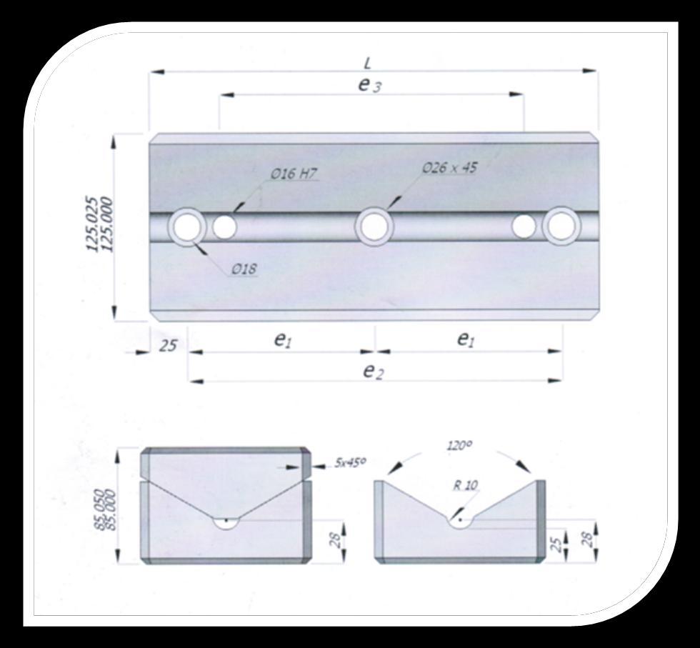 GUIA PRISMÁTICA FÊMEA LGPFGA Aço (55/57 HRC) sem lubrificante sólido MODELO e 1 e 2 e 3 L LGPFGA 150