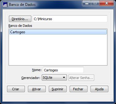 escrito: SPRING 5.2 [Cartogeo]. Note que a tela principal é mostrada em preto, mas a cor da área de trabalho pode ser alterada clicando em Ferramenta -> Configurar Ambiente.