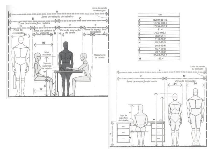 Experimentação Medidas antopométricas de uso de mesa de escritório