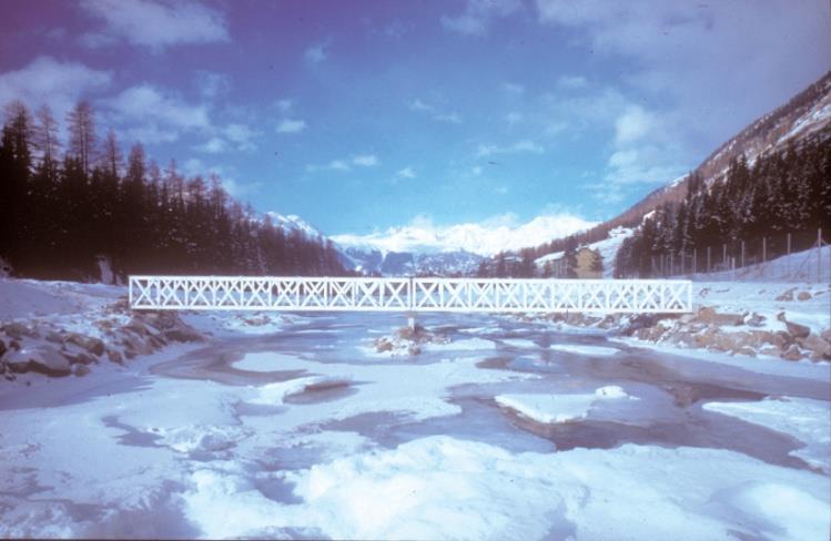 Finalmente, refere-se a ponte Pontresina, na Suíça, que tem a particularidade de apenas estar em serviço durante os meses de Inverno, em que