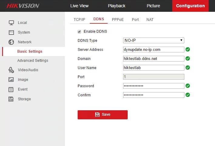 Produto: Câmaras, NVR, DVR Página: 3 de 15 2. Configuração DDNS para Câmaras/NVRs Utilizando Browser Web a. Inicie sessão no dispositivo e vá para o menu [Configuration]. b.