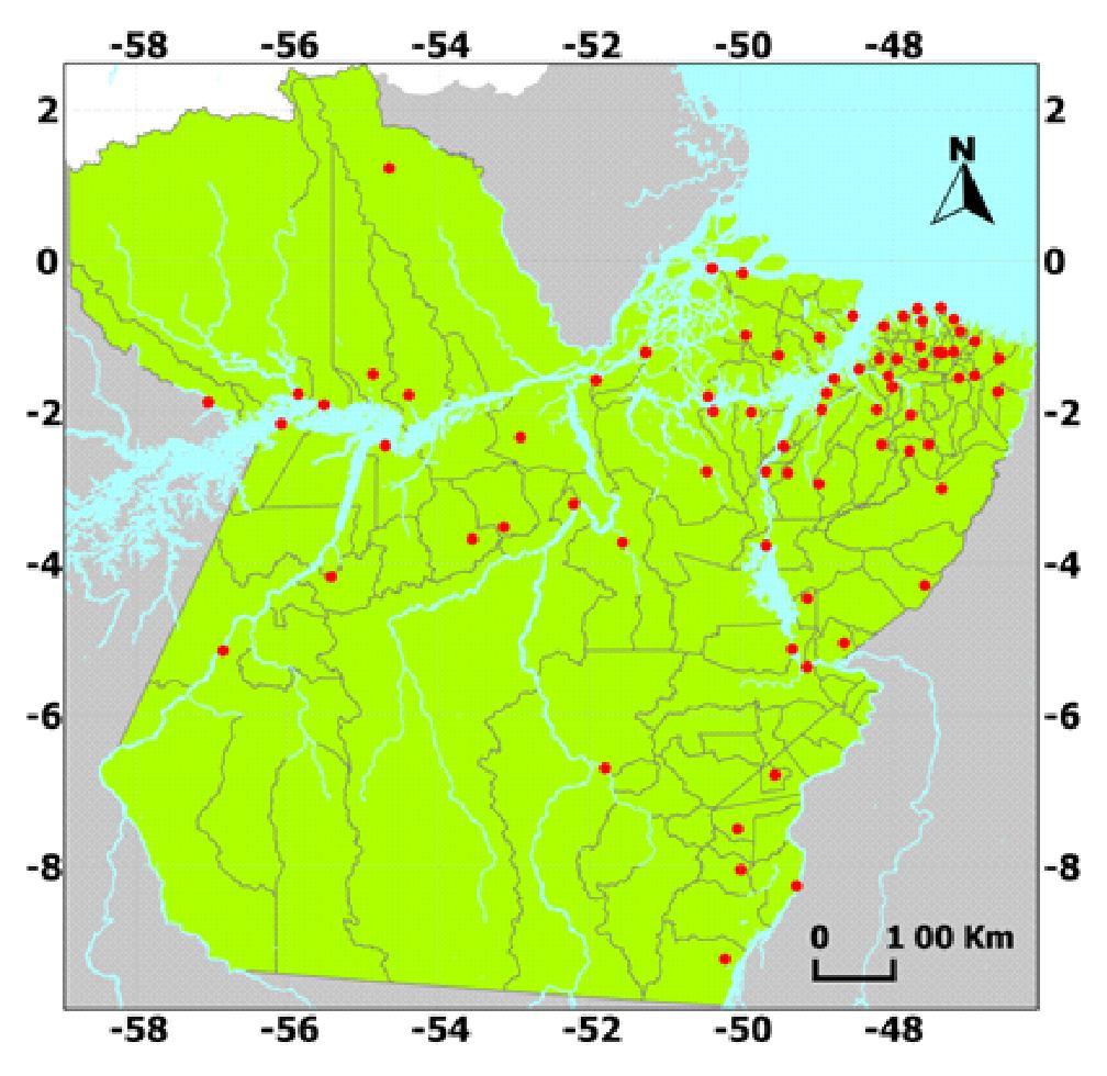 1000 Rodrigo O. R. de M. Souza et al. INTRODUÇÃO Devido ao histórico de ocupação agrícola do estado do Pará muitas bacias hidrográficas estão em processo de degradação.