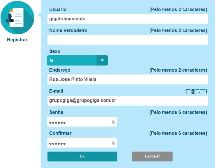 Exemplo: Passo 4 Será exibida a imagem conforme