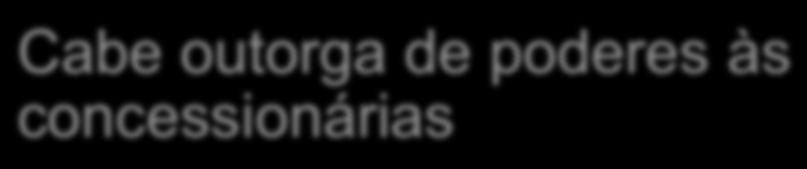 Cabe outorga de poderes às concessionárias Algumas