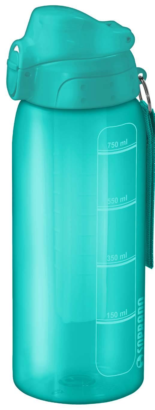 squeeze com tubo de gelo 750ml sistema exclusivo trava de segurança alça para transporte squeeze 550ml sistema exclusivo de fechamento com trava vedação em silicone: não vaza com medidor de nível