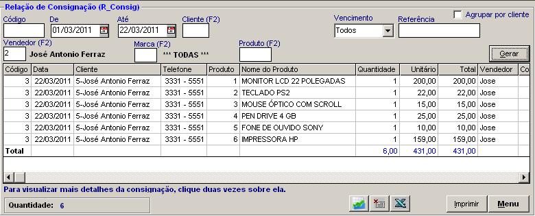 Relação de Consignação