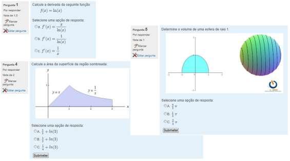 Definição e constituição de um teste moodle Um teste é constituído por diversos tipos de perguntas (Figura 1), que são avaliadas automaticamente e que ficam armazenadas numa base de dados.