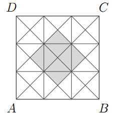 Logo, área do triângulo P QT é a metade da área do quadrado P QRS, ou seja, 0 = 10cm. Exercício 3: O quadrado ABCD está dividido em um quadrado a, quatro triângulos retângulos b e quatro trapézios c.